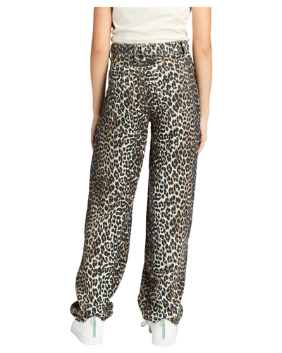 Leopard Print Slight Barrel Relaxed Fit Jeans
