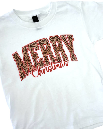 Leopard Merry Christmas Graphic Tee