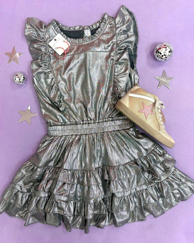 Gustavia Silver Ruffled Dress