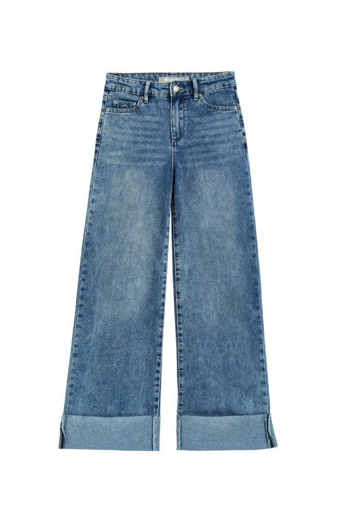 Indigo Wide Leg With Cuff Jean