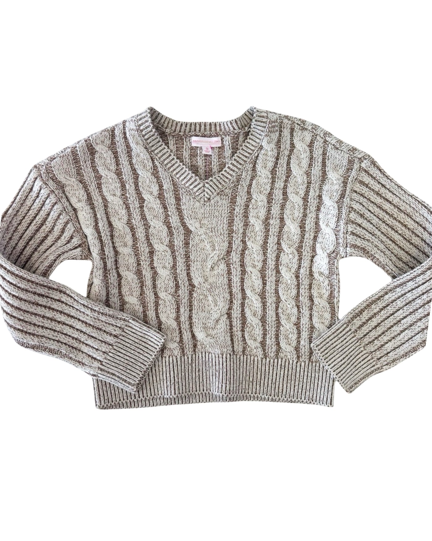 Tan Suede Crew Neck Sweater