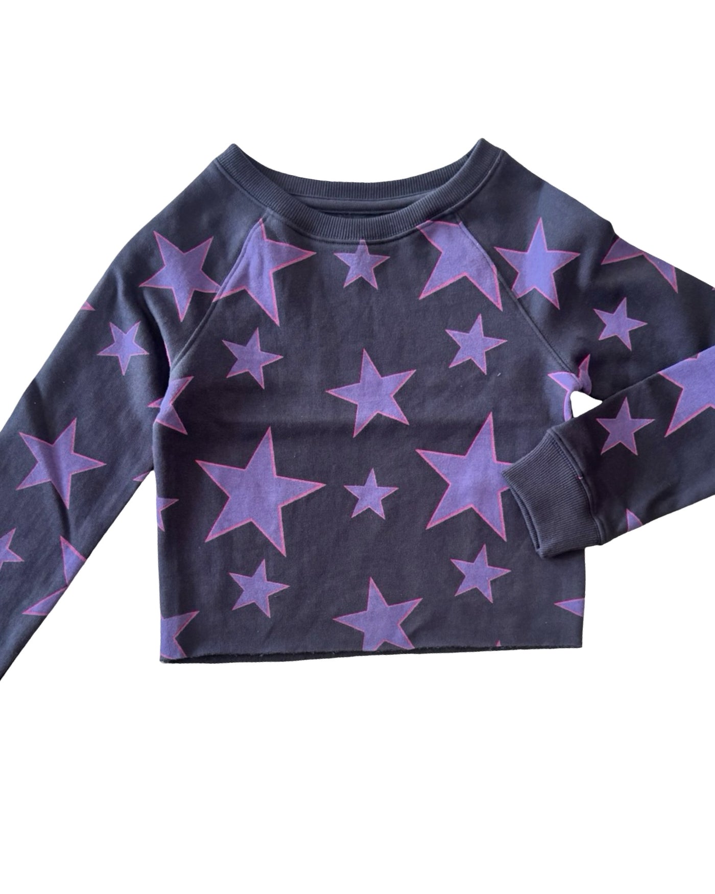 Asphalt Gray Purple Star Pattern Sweatshirt