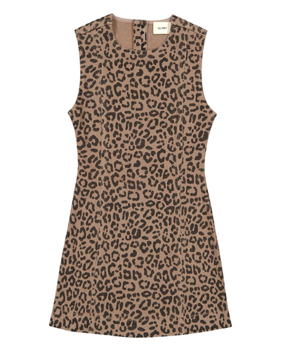 Bety Leopard Sleeveless Denim Dress