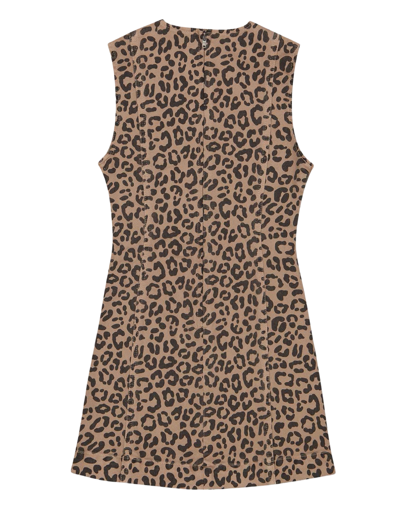 Bety Leopard Sleeveless Denim Dress