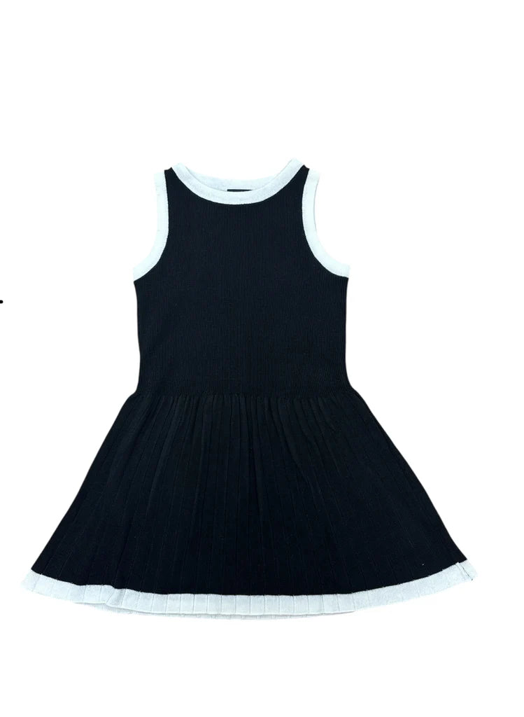 Black Sleeveless Knit Sweater Dress