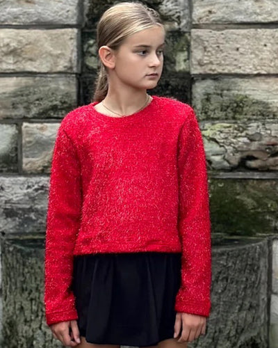 Red Shimmer Sparkle Sweater