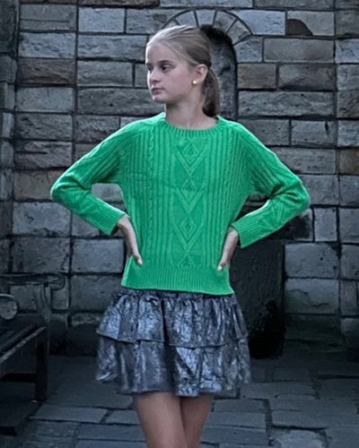 Green Braid Knitted Sweater