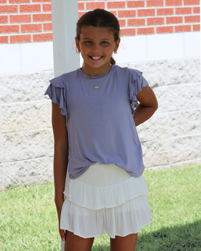 Lavender Flutter Sleeve Top