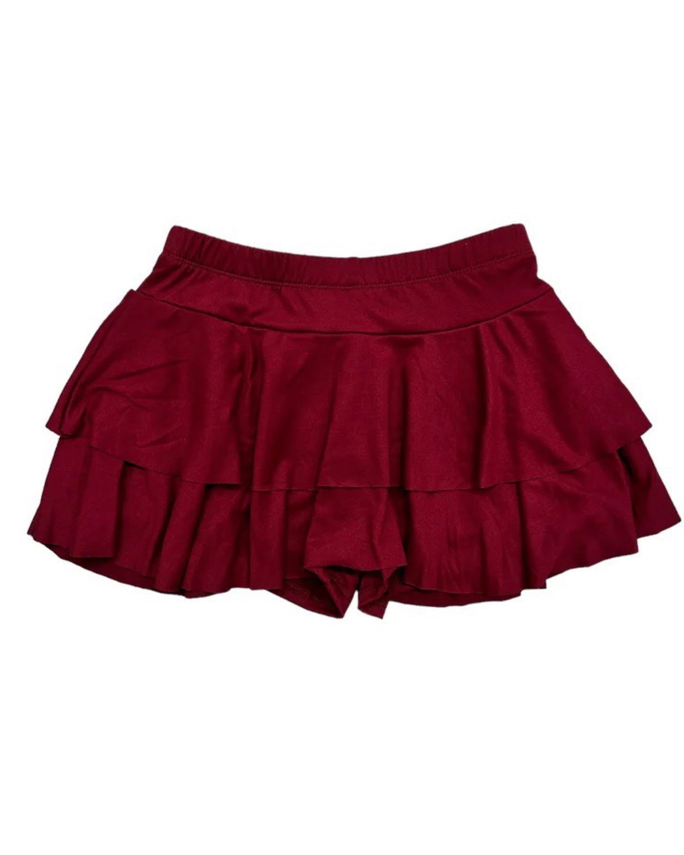 Maroon Ruffle Skort