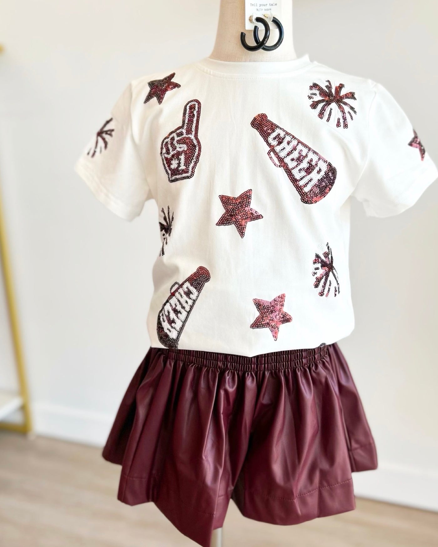 Maroon & White Cheer Shirt