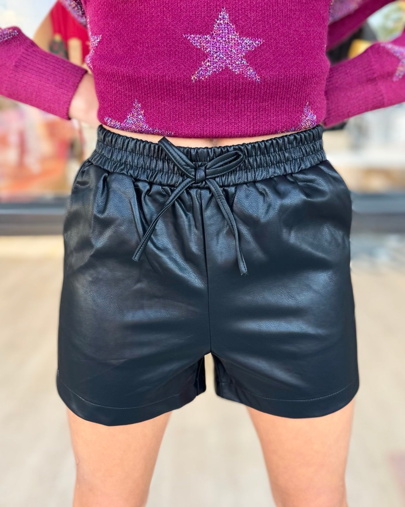 Black Leather Shorts