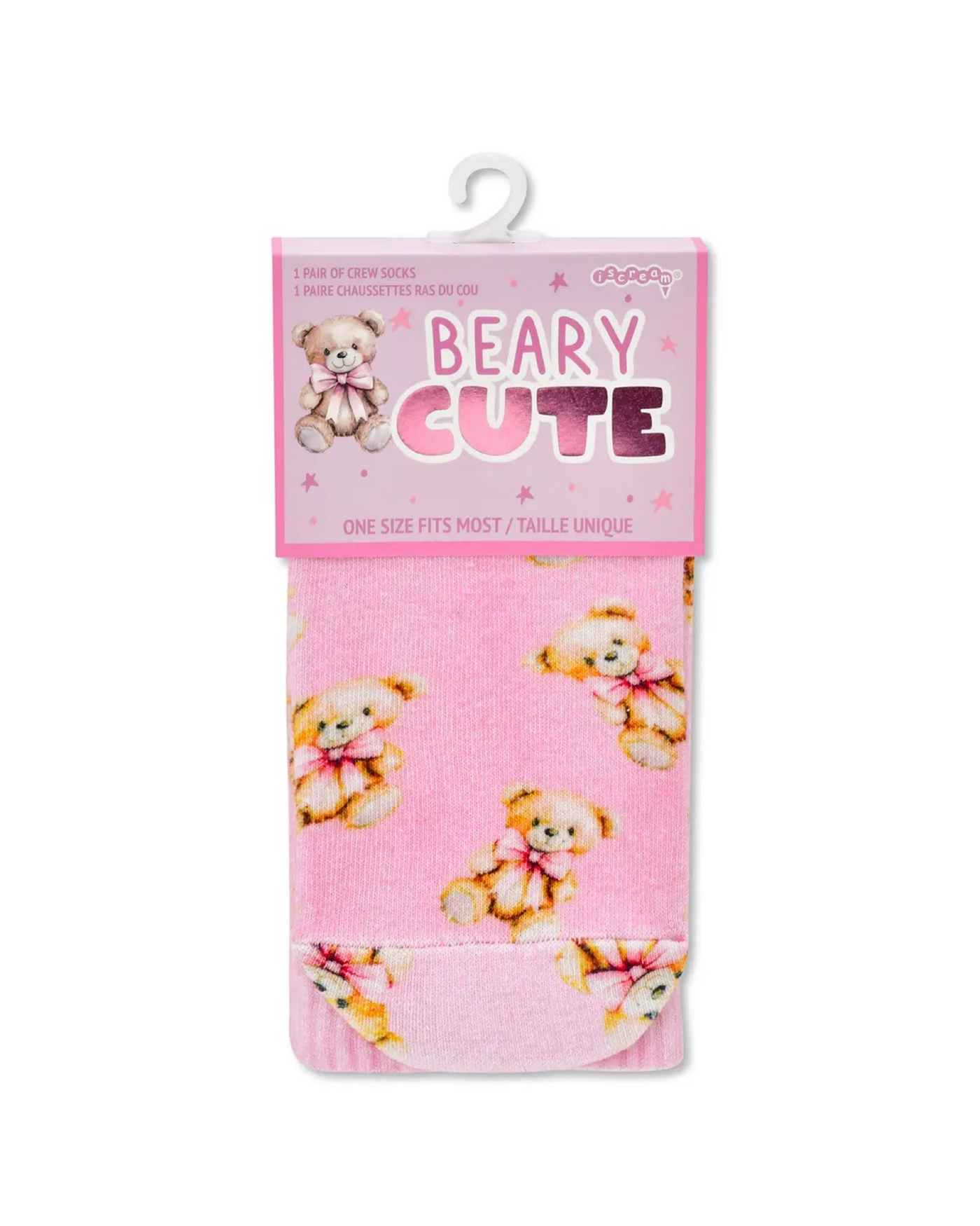 Iscream Beary Cute Pink Socks