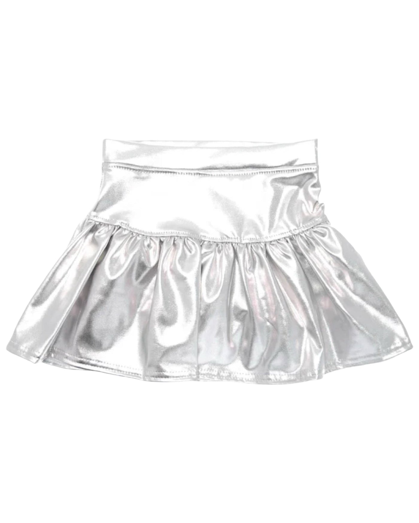 Metallic Silver Skort