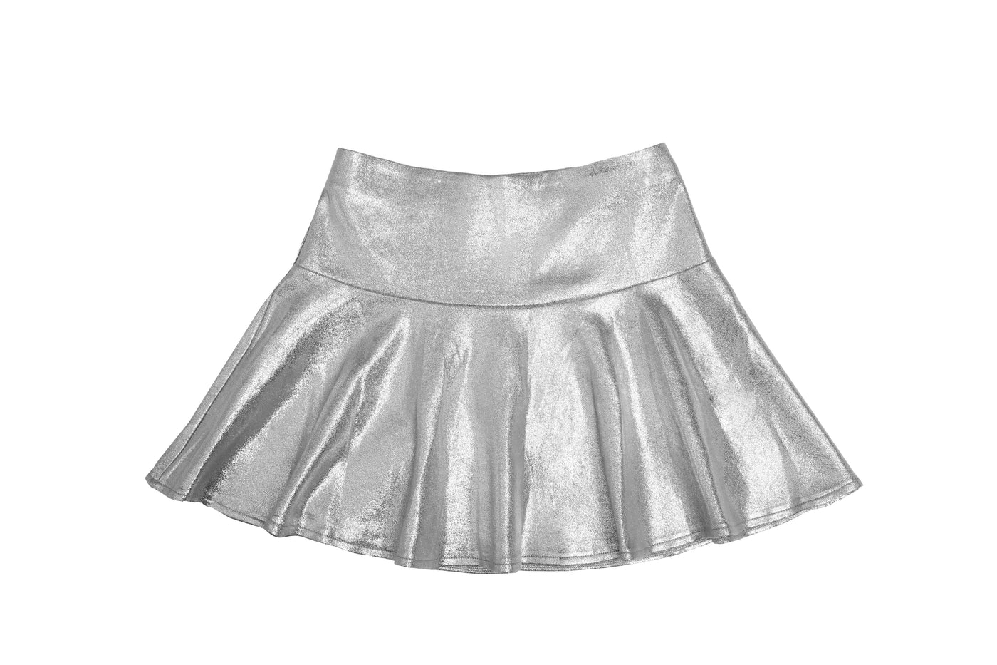 Silver Shimmer Pleated Skirt