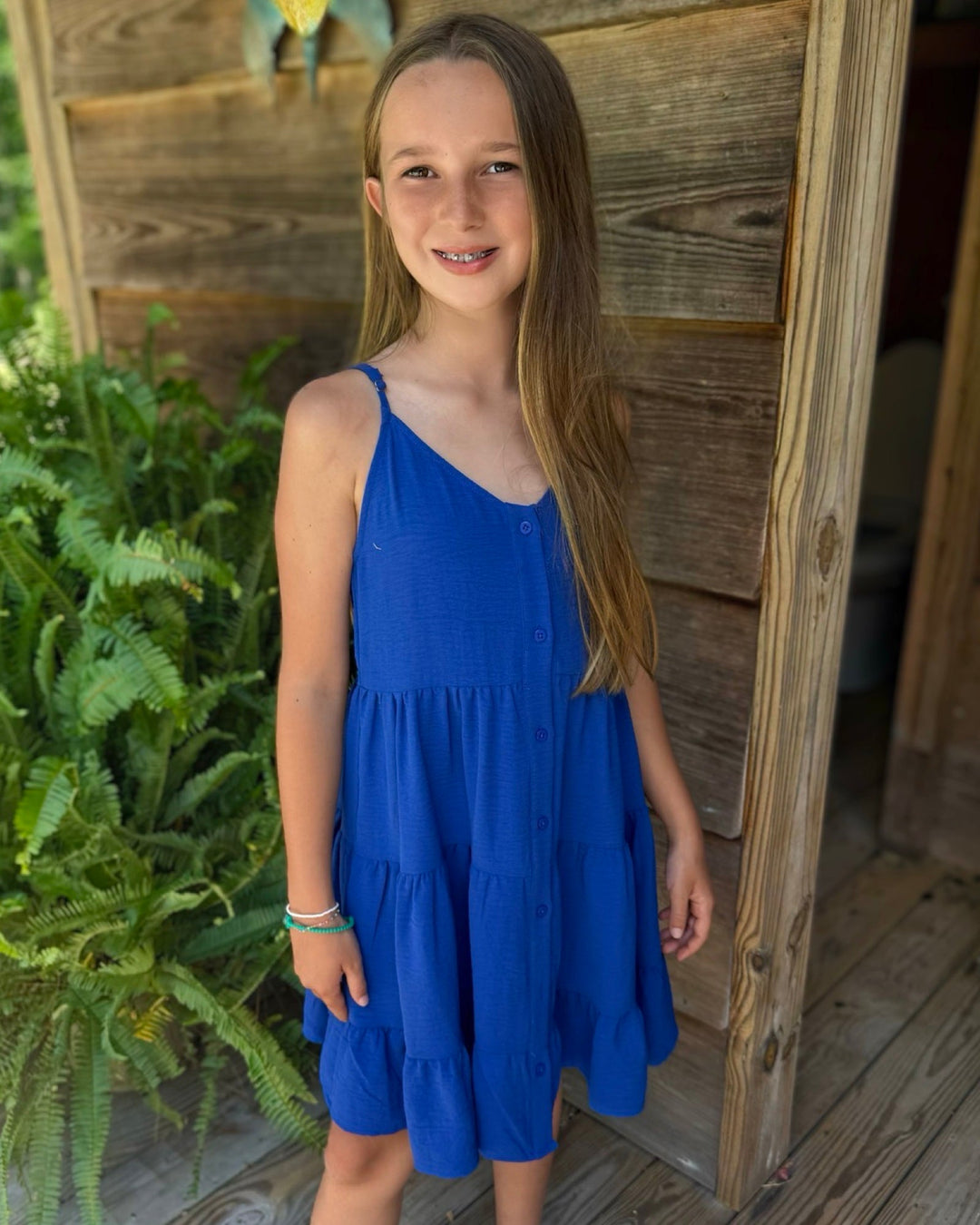 Cobalt Blue Ruffle Tween Dress