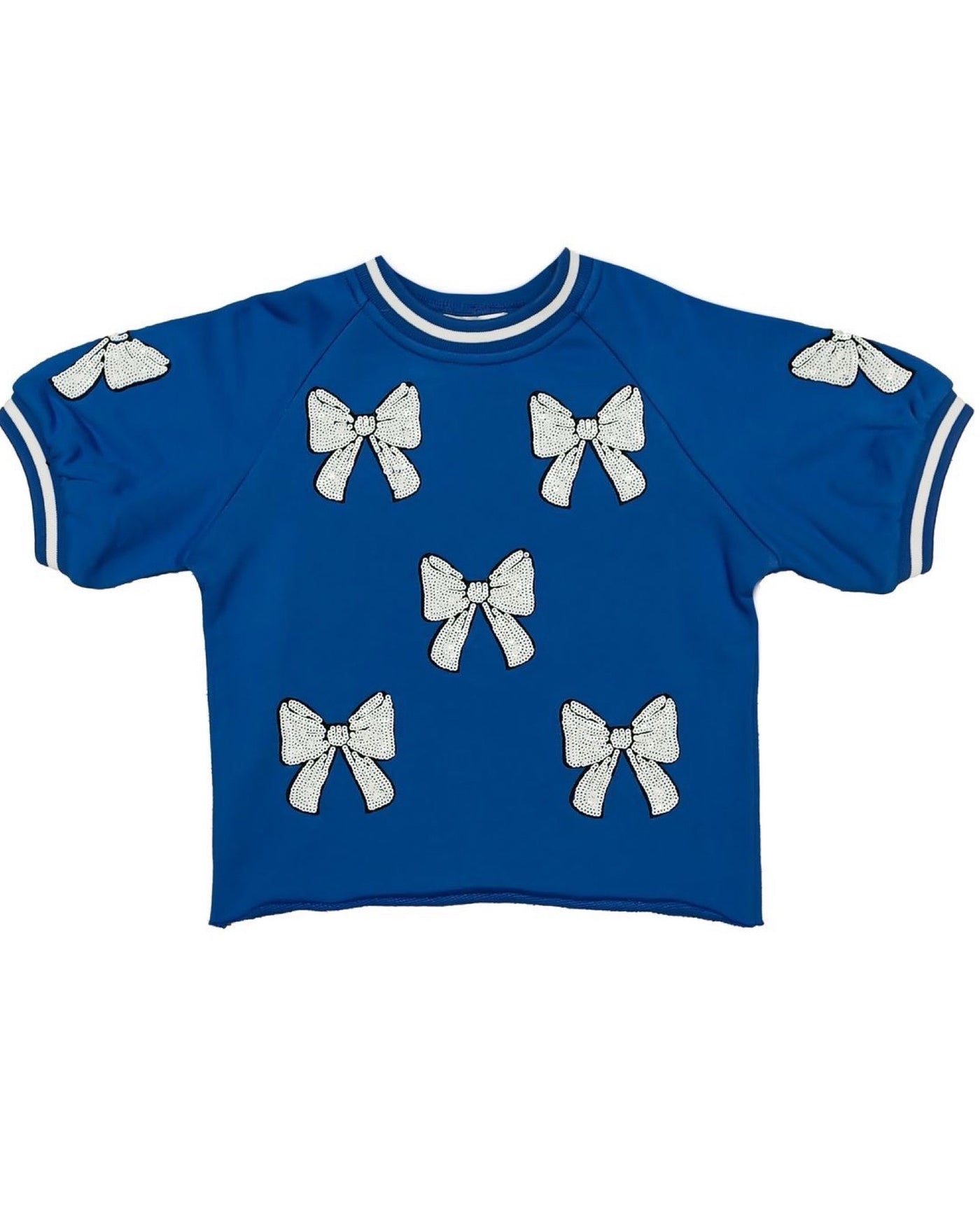 Roayl and White Bow Top