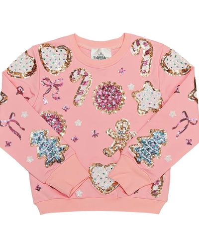 Pink Sequin Cookies Sweatshirt