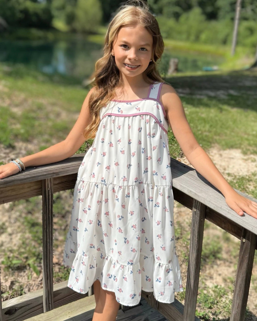 purple ditsy dress Girls: The Tricia Purple Ditsy Floral Dress, (10/12) - The Mint Julep Boutique