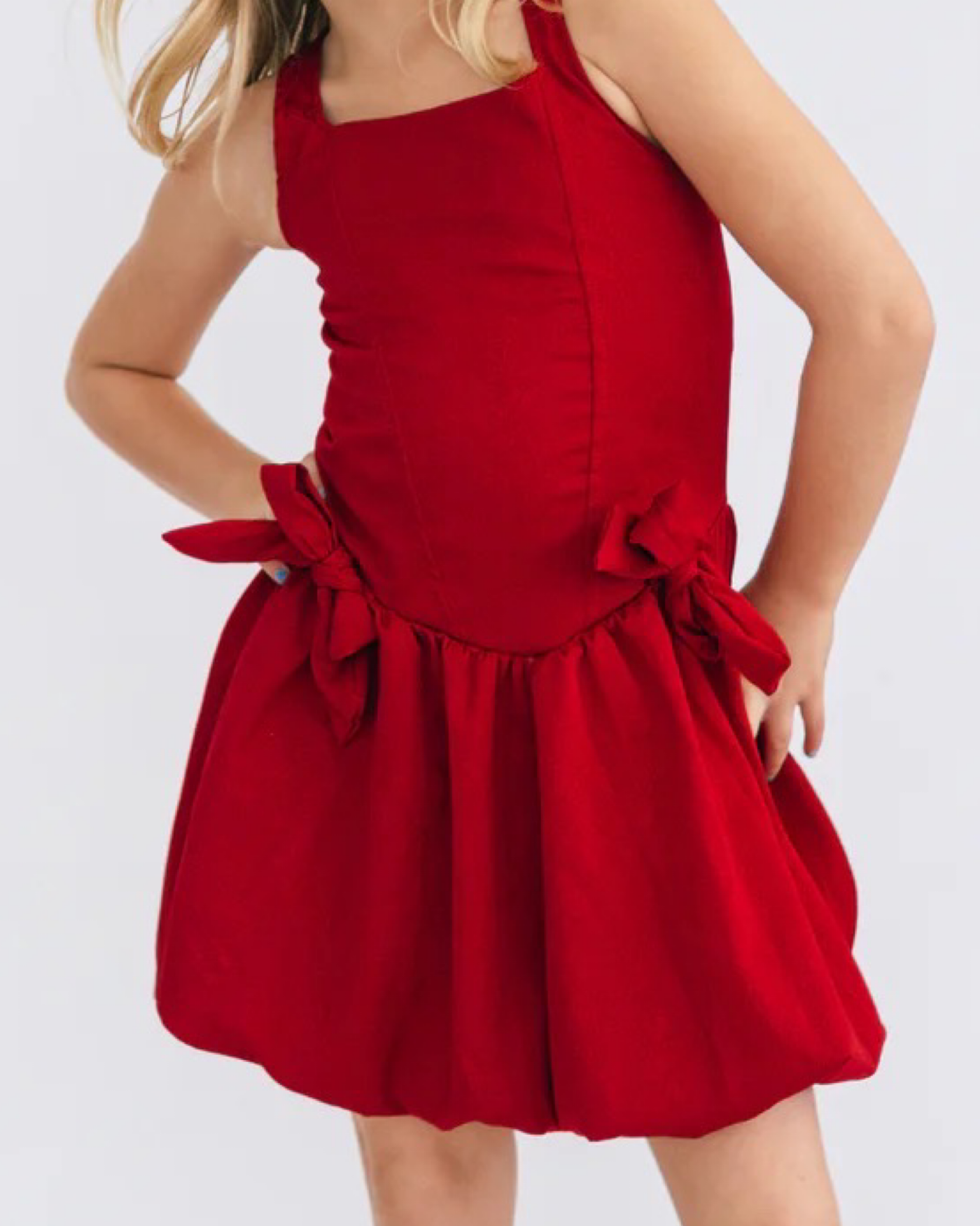 Flowers By Zoe Red Bow Bubble Dress