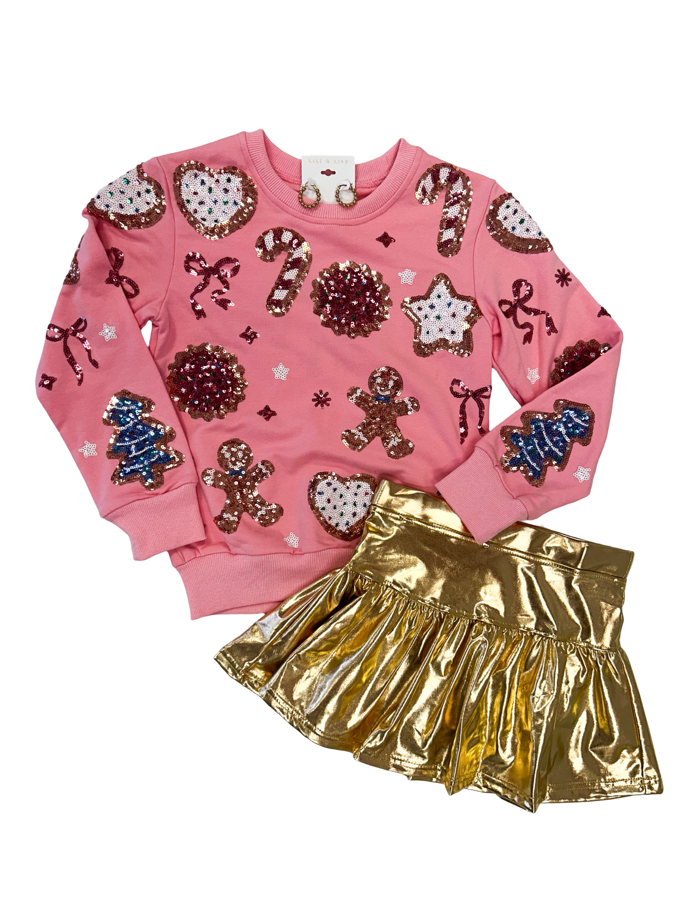 Pink Sequin Cookies Sweatshirt