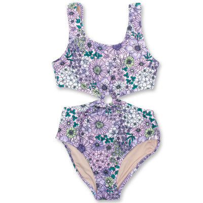 Purple Floral Mono Ring Bikini