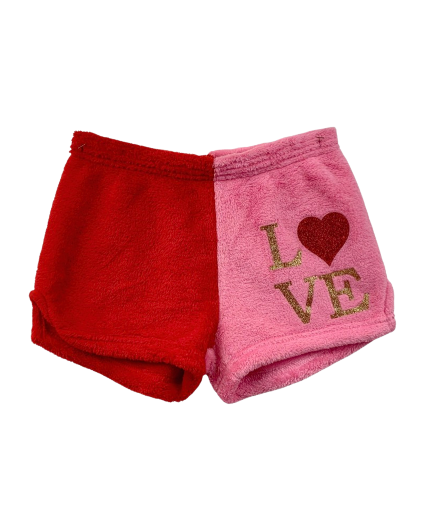Red & Pink Love Plush Shorts