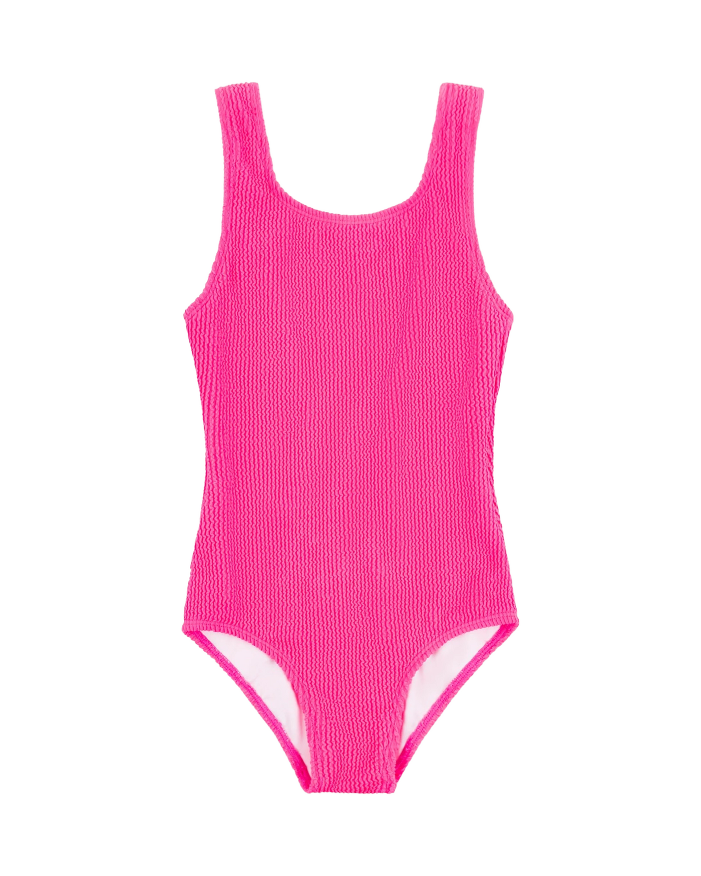 Maeve Hot Pink Crinkle One Piece Swim Suit